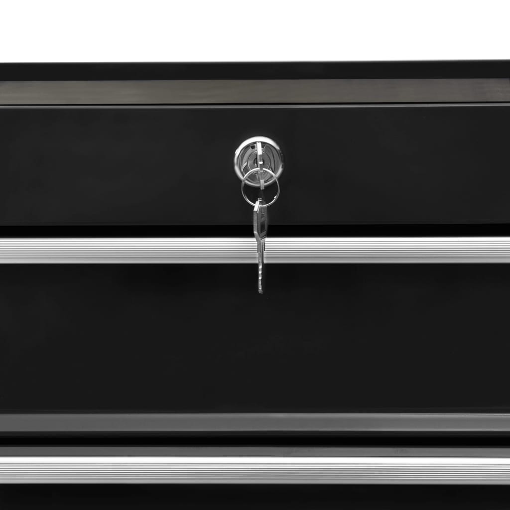 vidaXL Werkstattwagen mit 5 Schubladen Schwarz 69x33x77 cm Stahl