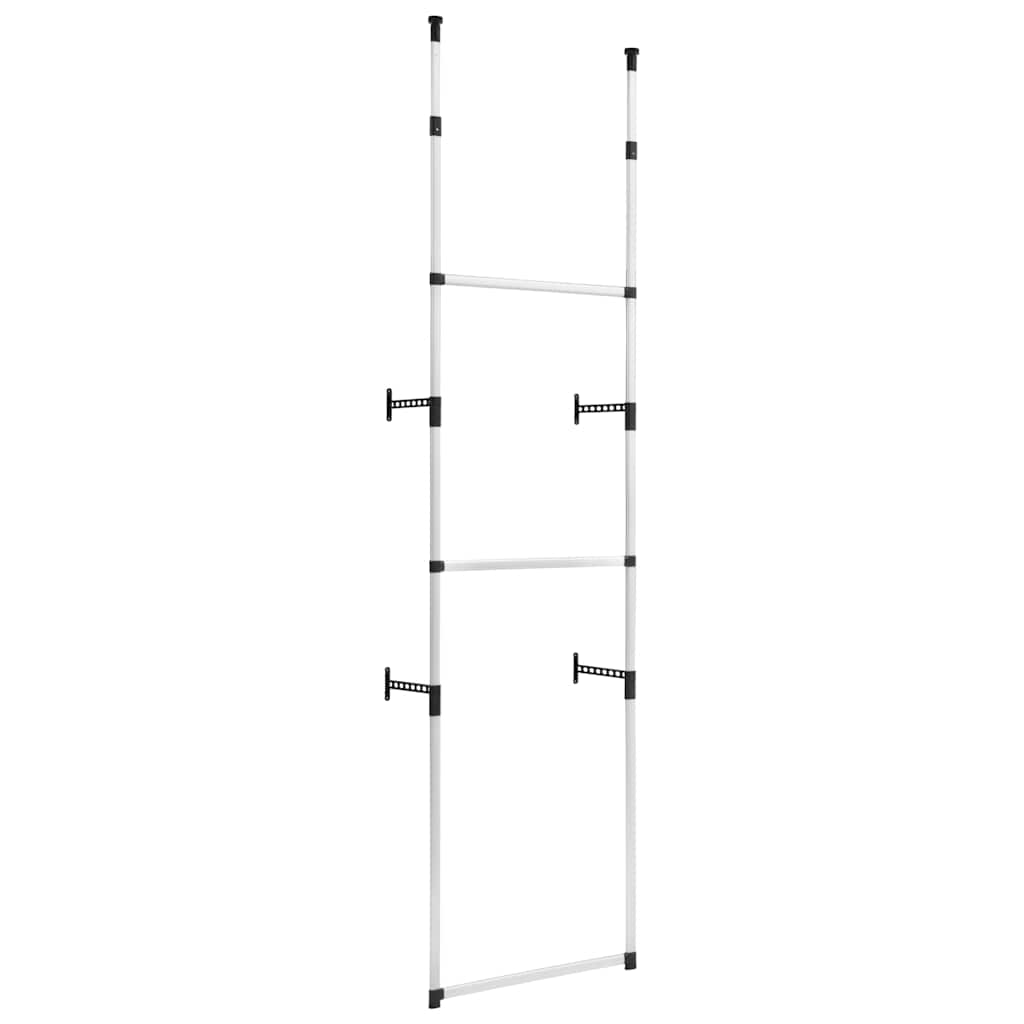 vidaXL Teleskop-Garderobe mit Stangen Aluminium