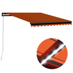 vidaXL Markise Manuell Einziehbar LED Orange & Braun