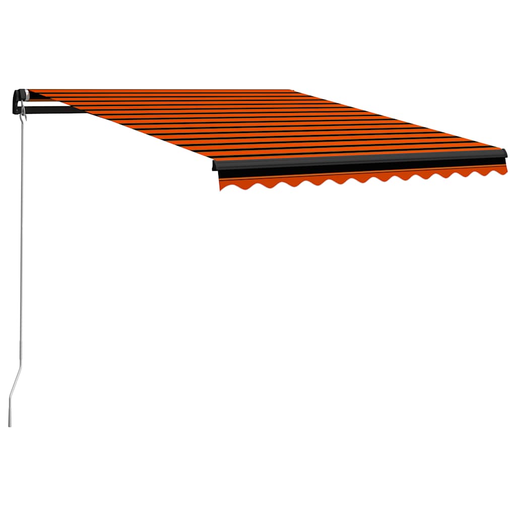 vidaXL Markise Manuell Einziehbar LED Orange & Braun