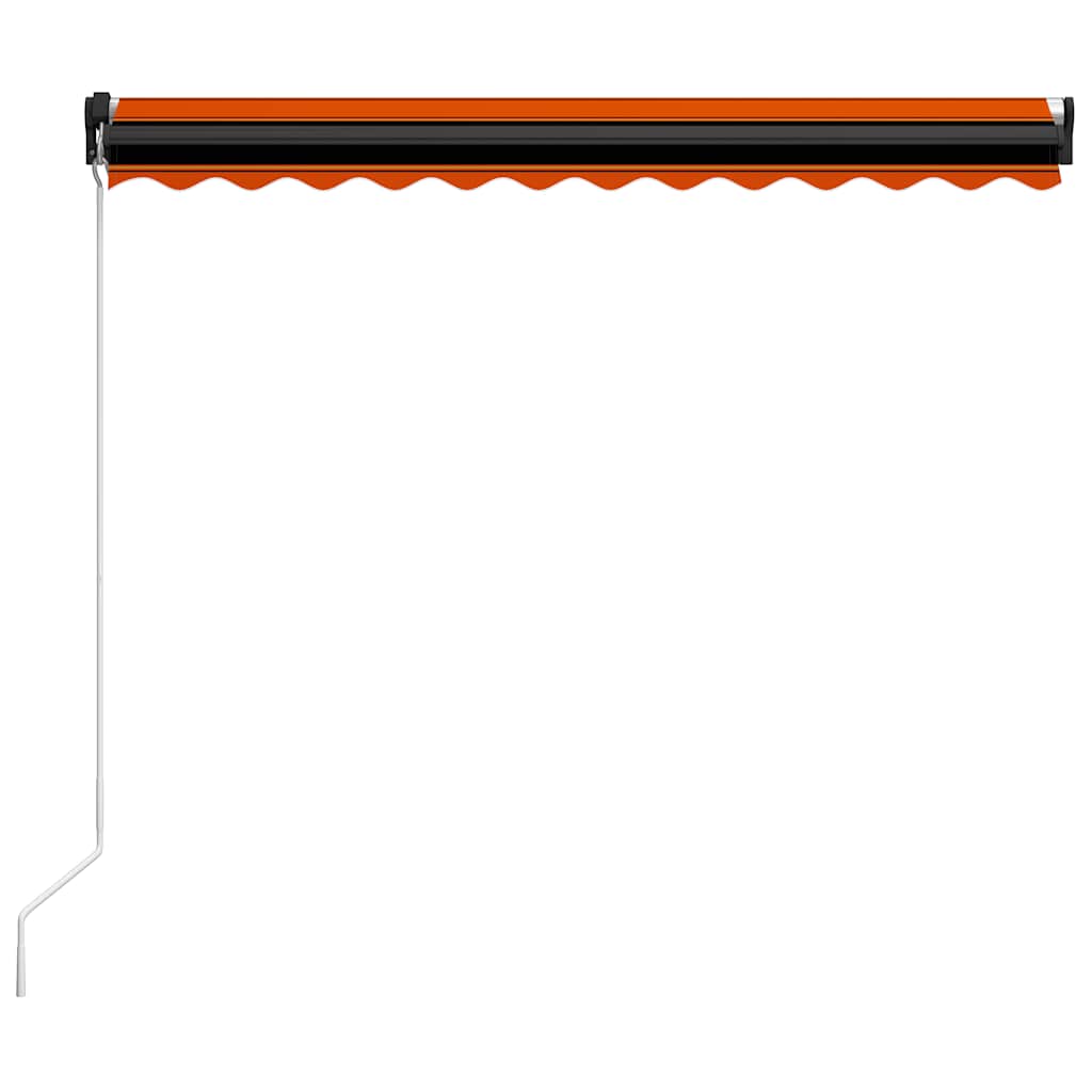 vidaXL Markise Manuell Einziehbar LED Orange & Braun