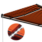 vidaXL Markise Manuell Einziehbar LED Orange & Braun