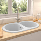 vidaXL Küchenspüle Weiß 78 x 47 x 20,5 cm Granit