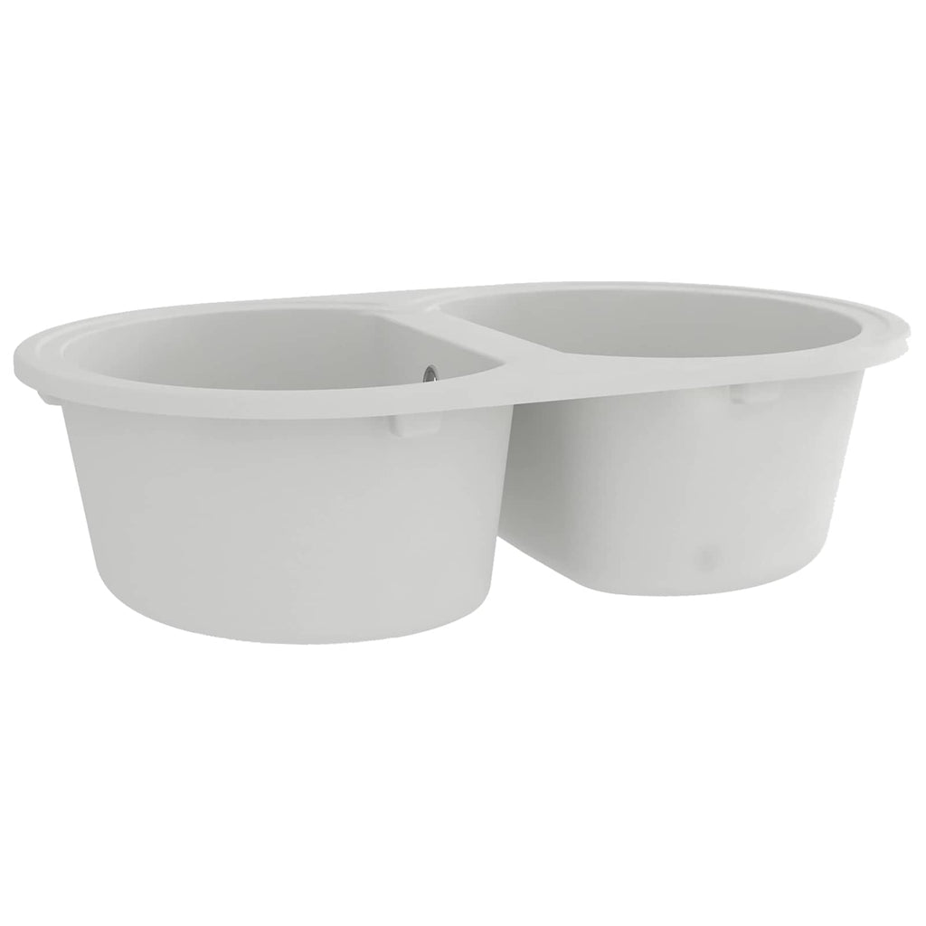 vidaXL Küchenspüle Weiß 78 x 47 x 20,5 cm Granit