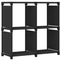 vidaXL Würfel-Regal 4 Fächer Schwarz 69x30x72,5 cm Stoff