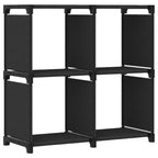 vidaXL Würfel-Regal 4 Fächer Schwarz 69x30x72,5 cm Stoff