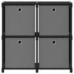 vidaXL Würfelregal mit 4 Boxen Schwarz 69x30x72,5 cm Stoff