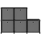 vidaXL Würfelregal mit 5 Boxen Schwarz 103x30x72,5 cm Stoff