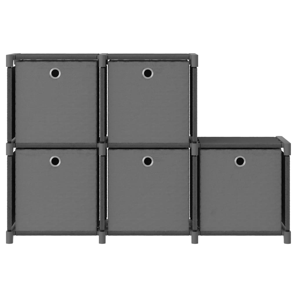 vidaXL Würfel-Regal mit Boxen 5 Fächer Grau 103x30x72,5 cm Stoff