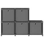 vidaXL Würfel-Regal mit Boxen 5 Fächer Grau 103x30x72,5 cm Stoff