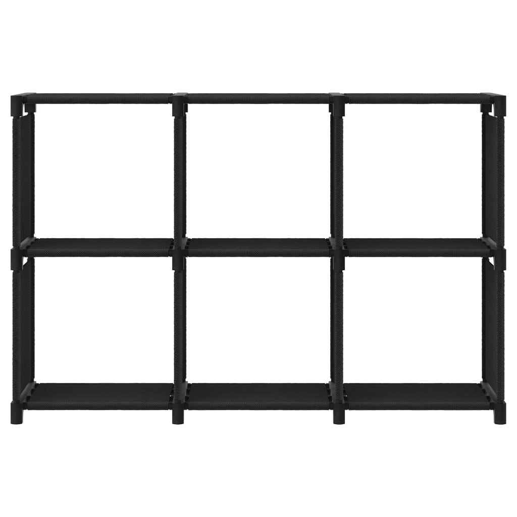 vidaXL Würfel-Regal 6 Fächer Schwarz 103x30x72,5 cm Stoff