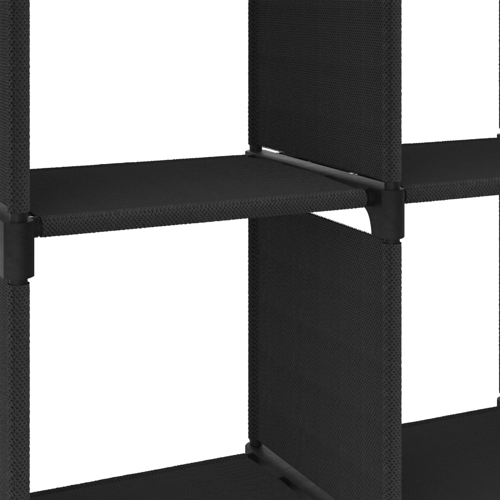 vidaXL Würfel-Regal 6 Fächer Schwarz 103x30x72,5 cm Stoff