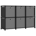 vidaXL Würfelregal mit 6 Boxen Schwarz 103x30x72,5 cm Stoff