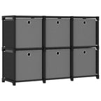 vidaXL Würfelregal mit 6 Boxen Schwarz 103x30x72,5 cm Stoff