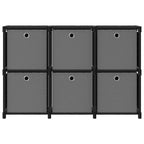 vidaXL Würfelregal mit 6 Boxen Schwarz 103x30x72,5 cm Stoff