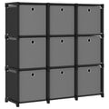 vidaXL Würfelregal mit 9 Boxen Schwarz 103x30x107,5 cm Stoff