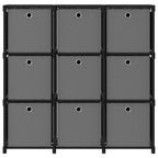 vidaXL Würfelregal mit 9 Boxen Schwarz 103x30x107,5 cm Stoff
