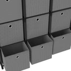 vidaXL Würfelregal mit 9 Boxen Schwarz 103x30x107,5 cm Stoff