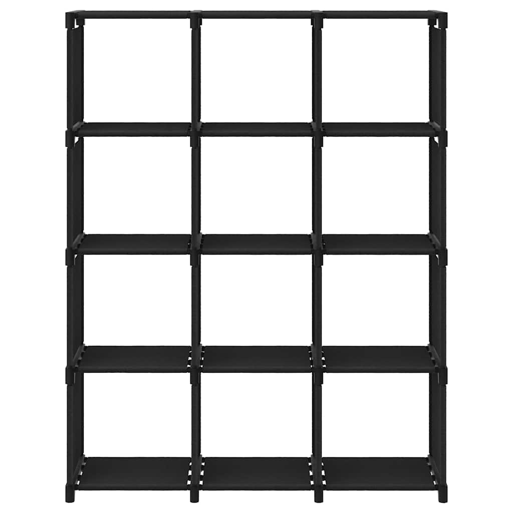 vidaXL Würfel-Regal 12 Fächer Schwarz 103x30x141 cm Stoff