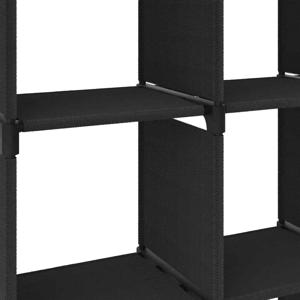 vidaXL Würfel-Regal 12 Fächer Schwarz 103x30x141 cm Stoff