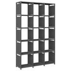 vidaXL Würfel-Regal 15 Fächer Grau 103x30x175,5 cm Stoff