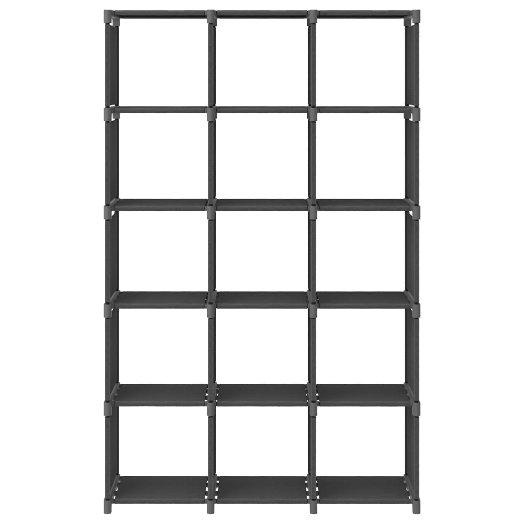 vidaXL Würfel-Regal 15 Fächer Grau 103x30x175,5 cm Stoff