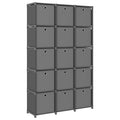 vidaXL Würfelregal mit 15 Boxen Grau 103x30x175,5 cm Stoff