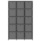vidaXL Würfelregal mit 15 Boxen Grau 103x30x175,5 cm Stoff