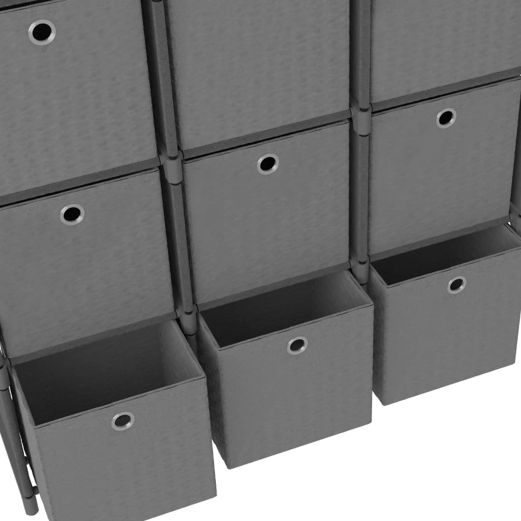 vidaXL Würfelregal mit 15 Boxen Grau 103x30x175,5 cm Stoff