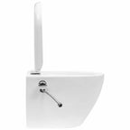 vidaXL Wand-WC ohne Spülrand mit Einbau-Spülkasten Keramik Weiß