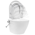 vidaXL Wand-WC ohne Spülrand mit Einbau-Spülkasten Keramik Weiß