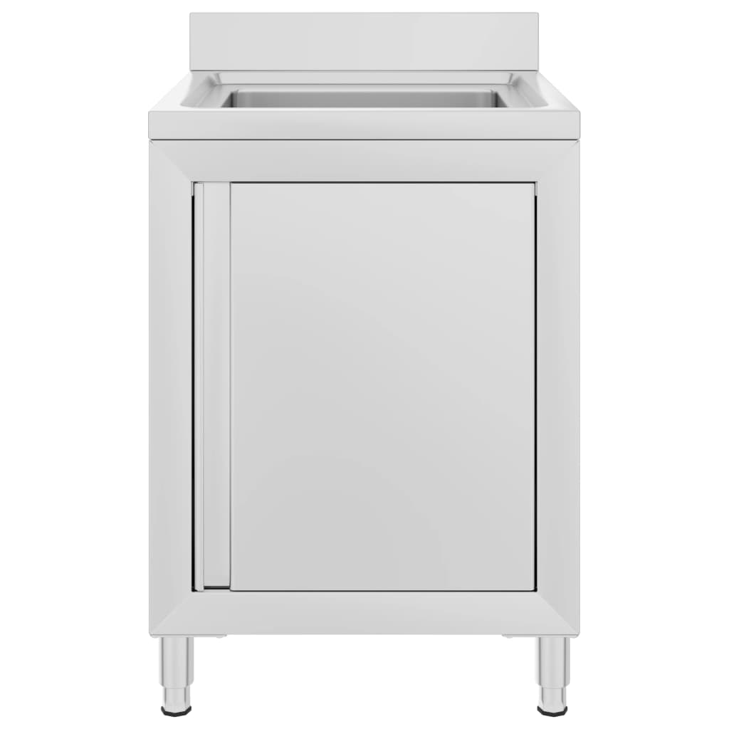 vidaXL Gastro-Spülenunterschrank 60x60x96 cm Edelstahl