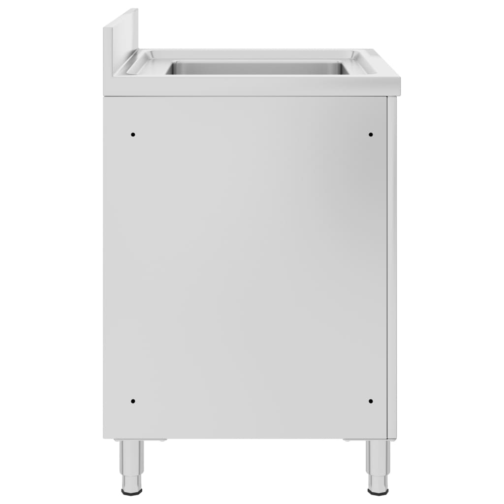 vidaXL Gastro-Spülenunterschrank 60x60x96 cm Edelstahl