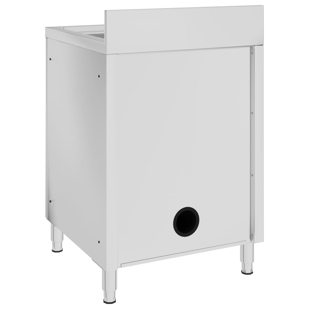 vidaXL Gastro-Spülenunterschrank 60x60x96 cm Edelstahl