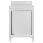 vidaXL Gastro-Arbeitstisch mit Schrank 60x60x96 cm Edelstahl