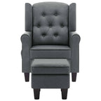 vidaXL Massagesessel mit Hocker Hellgrau Stoff