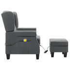 vidaXL Massagesessel mit Hocker Hellgrau Stoff