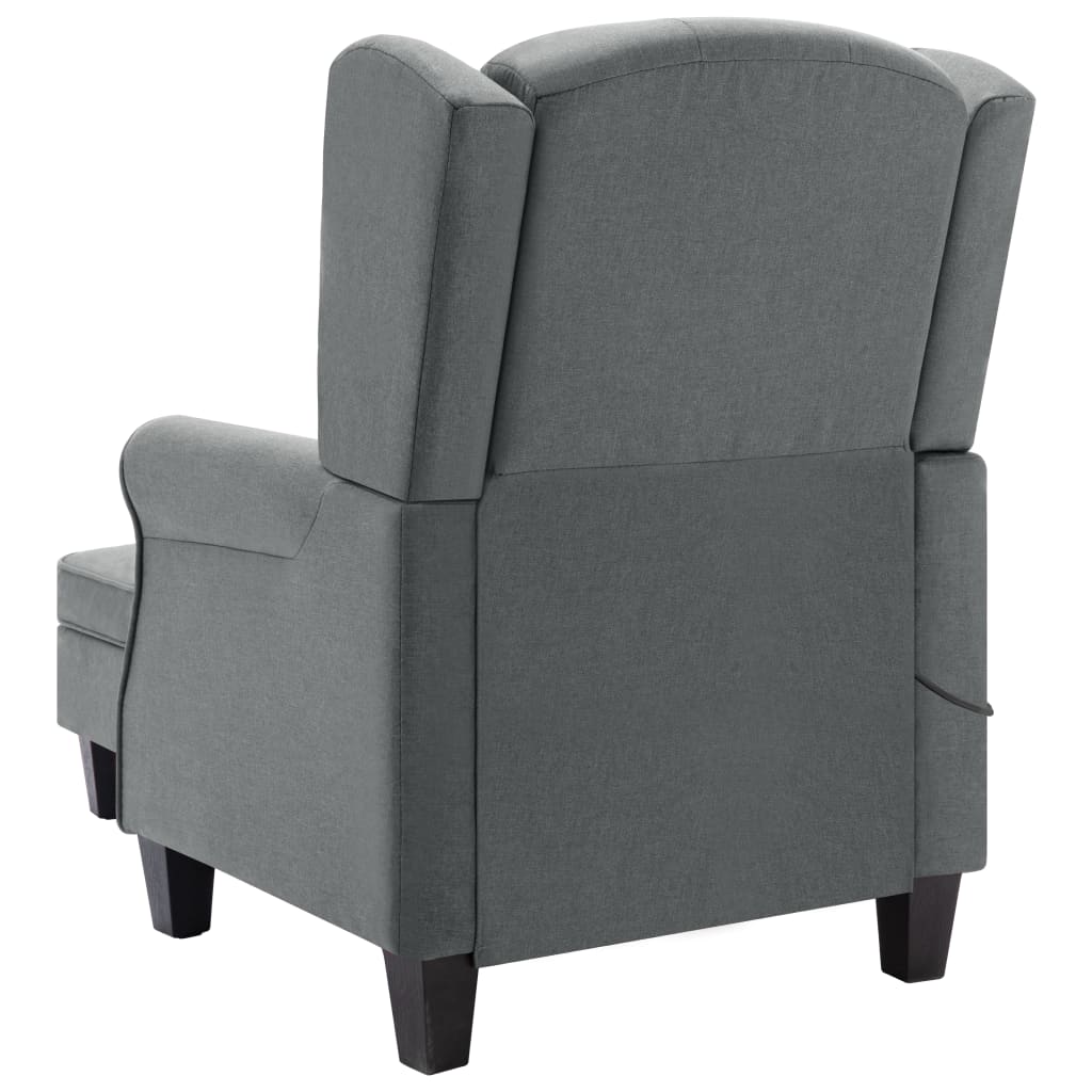 vidaXL Massagesessel mit Hocker Hellgrau Stoff