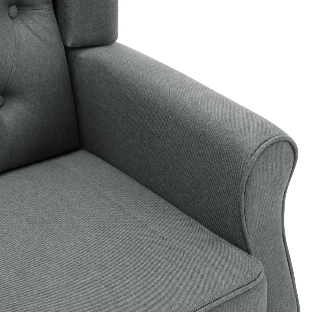 vidaXL Massagesessel mit Hocker Hellgrau Stoff