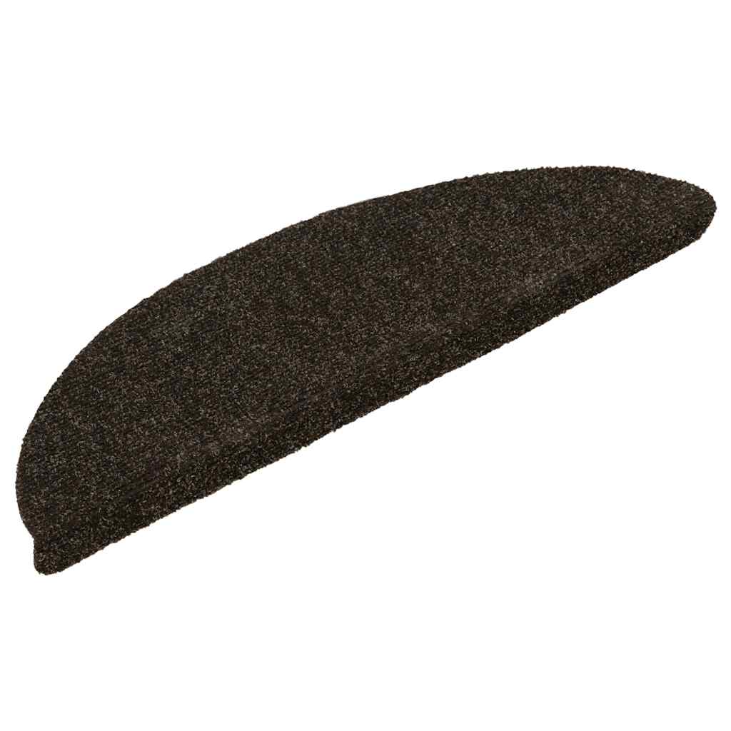 vidaXL Stufenmatten Selbstklebend 15 Stk. 56x17x3 cm Dunkelbraun Halbrund