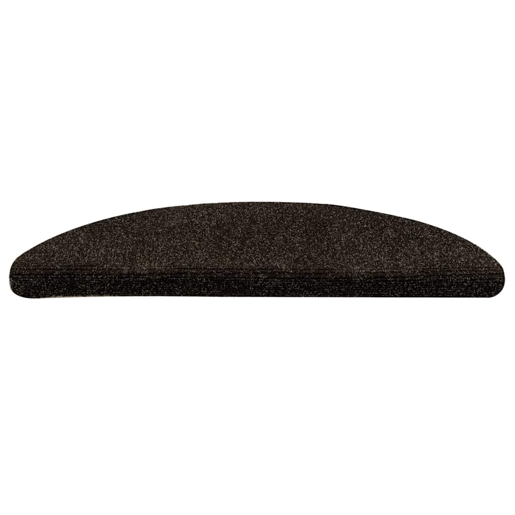 vidaXL Stufenmatten Selbstklebend 15 Stk. 56x17x3 cm Dunkelbraun Halbrund