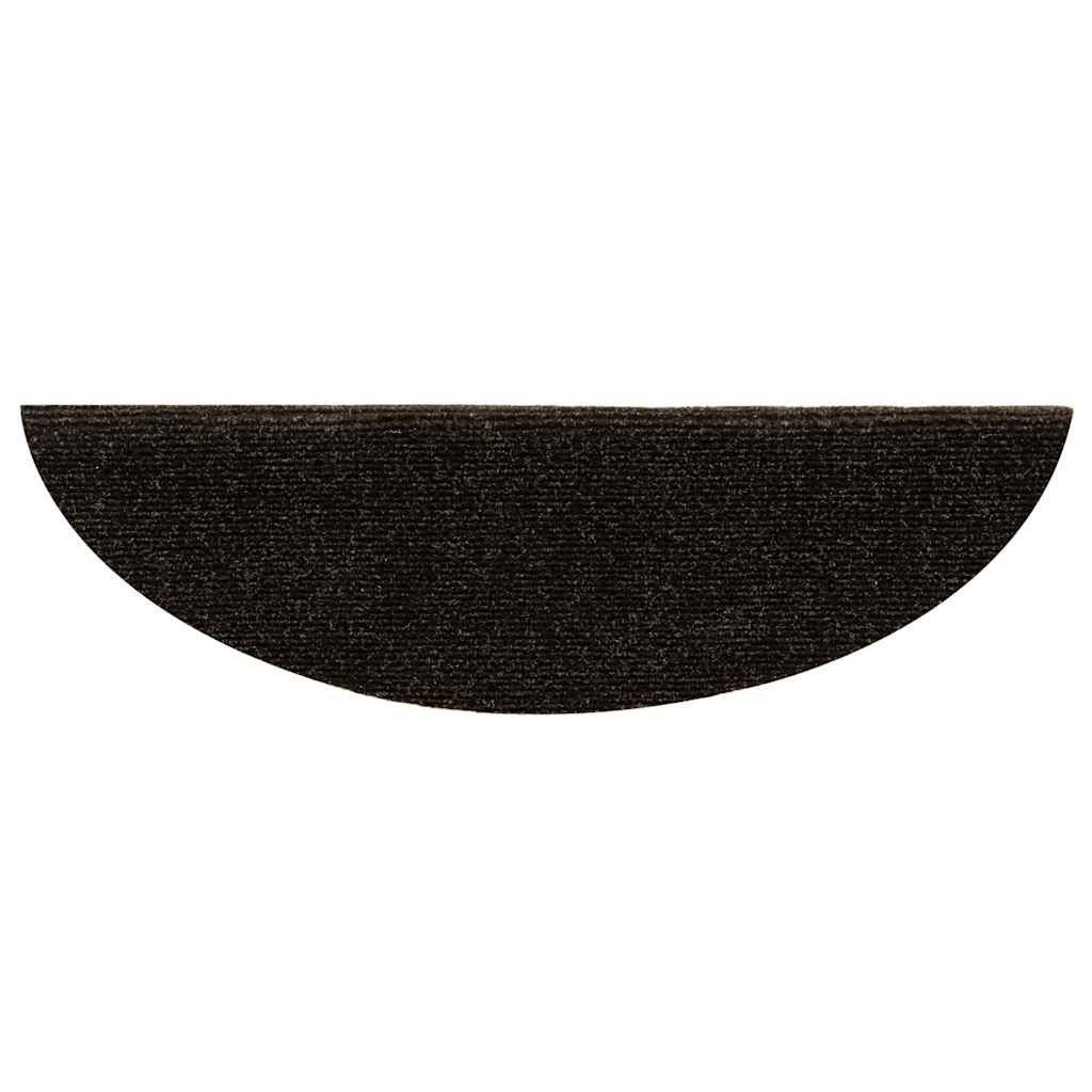 vidaXL Stufenmatten Selbstklebend 15 Stk. 56x17x3 cm Dunkelbraun Halbrund