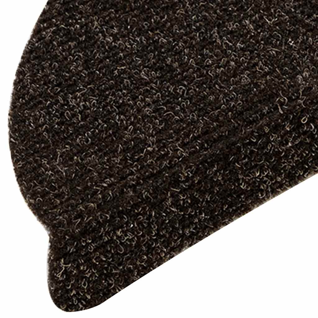 vidaXL Stufenmatten Selbstklebend 15 Stk. 56x17x3 cm Dunkelbraun Halbrund