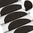 vidaXL Stufenmatten Selbstklebend 15 Stk. 56x17x3 cm Dunkelbraun Halbrund