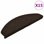 vidaXL Stufenmatten Selbstklebend 15 Stk. 65x21x4 cm Dunkelbraun Halbrund Groß