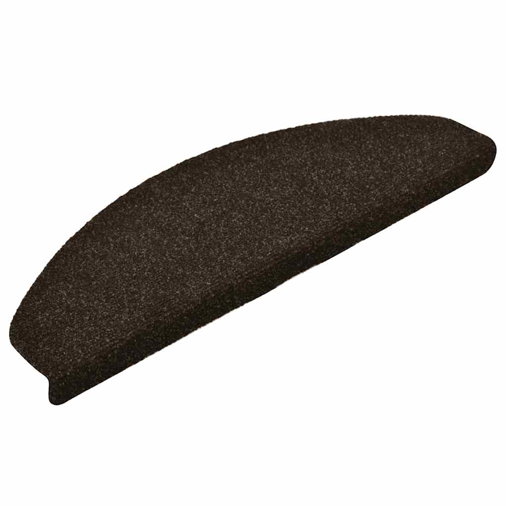 vidaXL Stufenmatten Selbstklebend 15 Stk. 65x21x4 cm Dunkelbraun Halbrund Groß