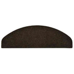 vidaXL Stufenmatten Selbstklebend 15 Stk. 65x21x4 cm Dunkelbraun Halbrund Groß