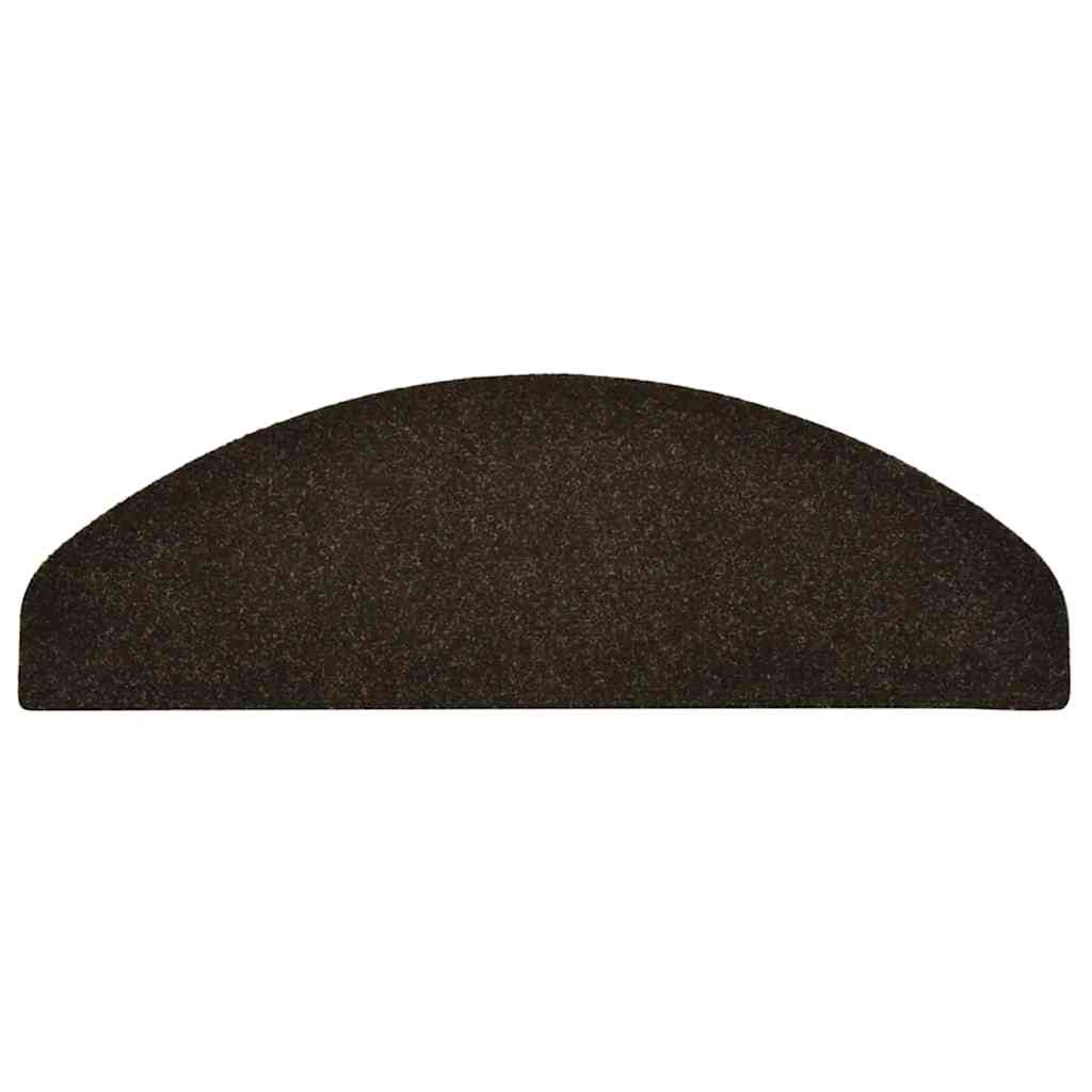 vidaXL Stufenmatten Selbstklebend 15 Stk. 65x21x4 cm Dunkelbraun Halbrund Groß