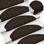 vidaXL Stufenmatten Selbstklebend 15 Stk. 65x21x4 cm Dunkelbraun Halbrund Groß