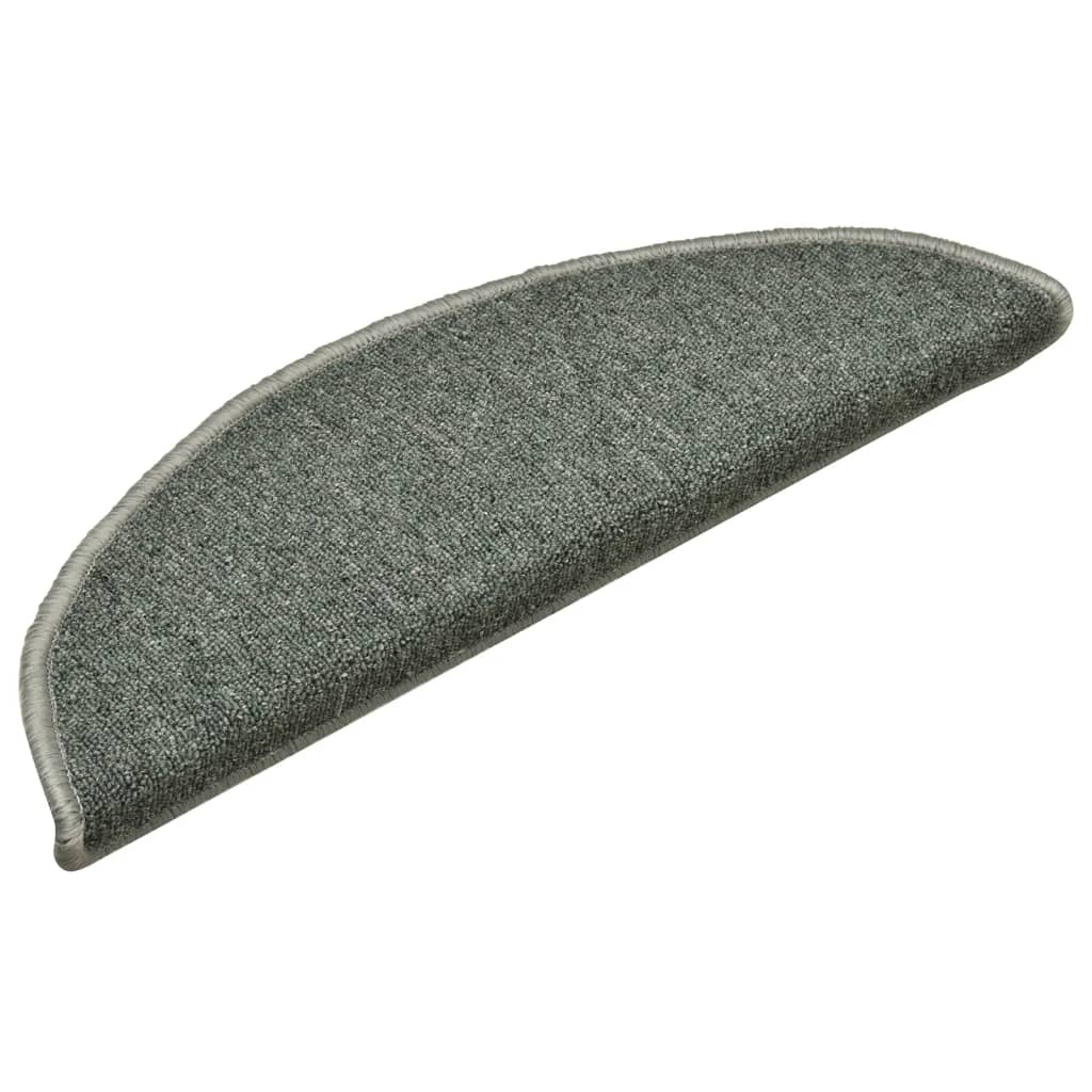 vidaXL Stufenmatten 15 Stk. 56x17x3 cm Dunkelgrün Halbrund